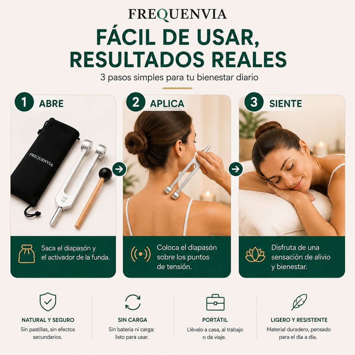 Frequenvia Diapasón de Sonido 128 Hz
