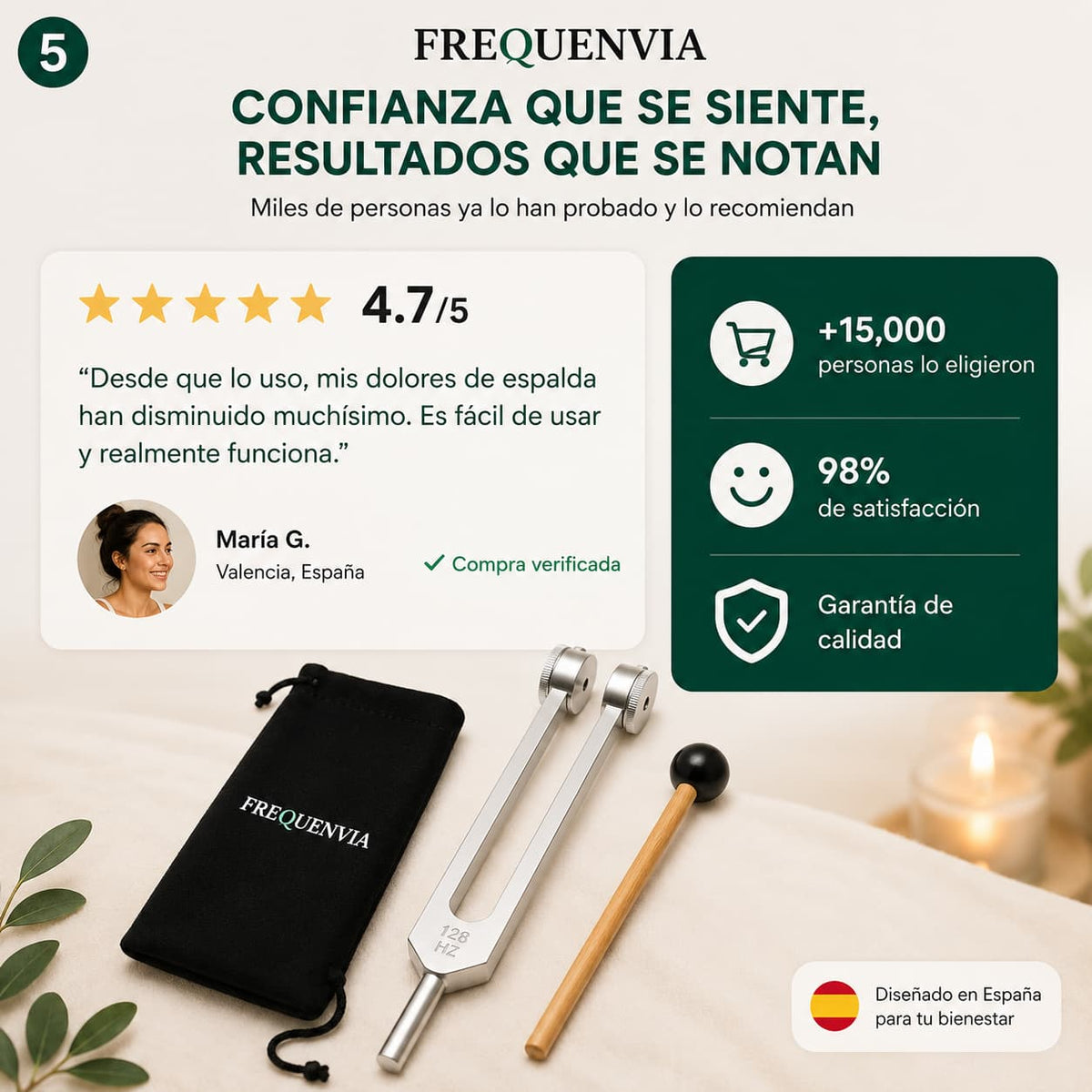 Frequenvia Diapasón de Sonido 128 Hz