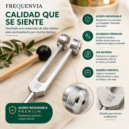 Frequenvia Diapasón de Sonido 128 Hz